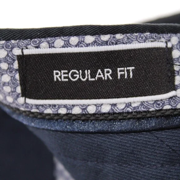 Hiltl NWT Chinos / Casual Pants Size 48 (32 US) Parma In Solid Blue Cotton Blend